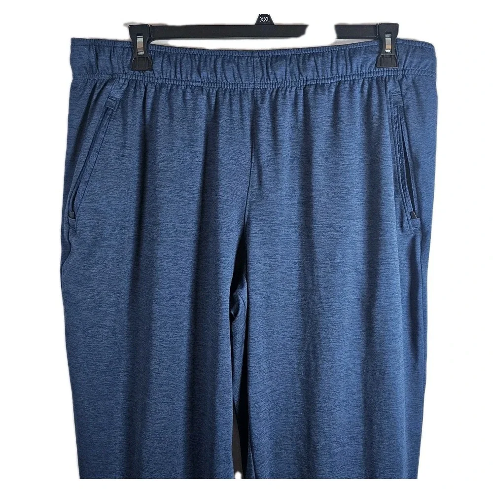 Glacier Men's Performance tapper leg Jogger pants Wicking Zipper Pocket Blue XL‎